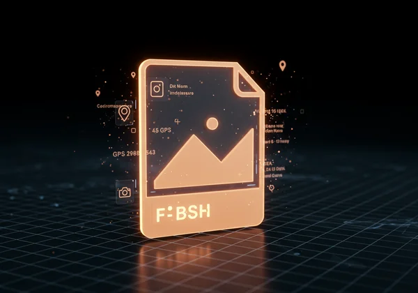 Digital photo file with invisible metadata layers highlighted.