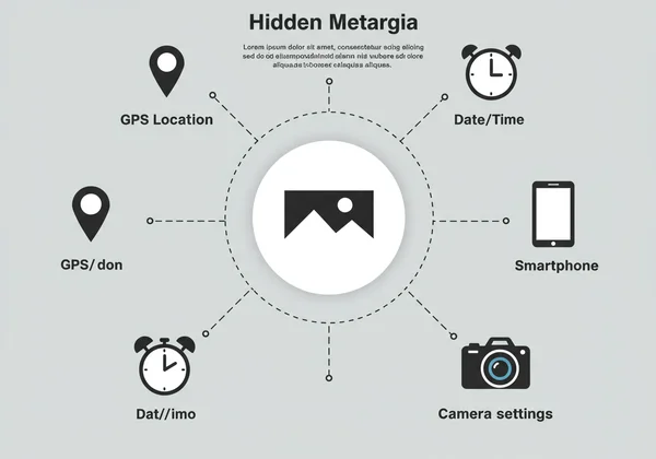 Инфографика, показывающая типы скрытых метаданных