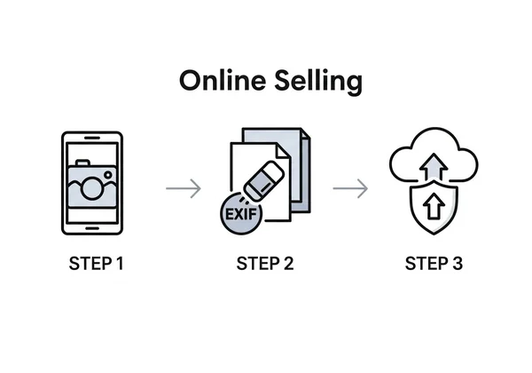 Трехэтапный рабочий процесс: сделайте фото, удалите метаданные, безопасно загрузите