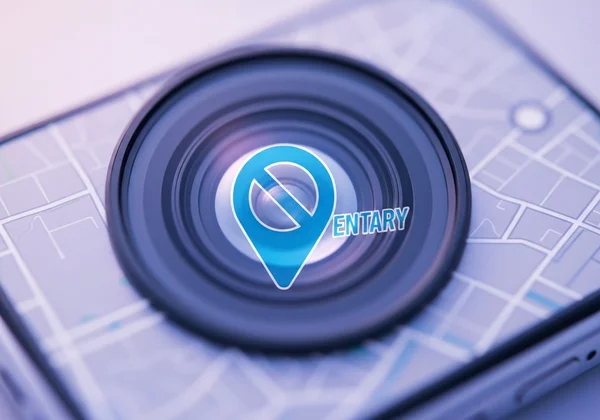 Digital photo with location pin obscured, showing privacy