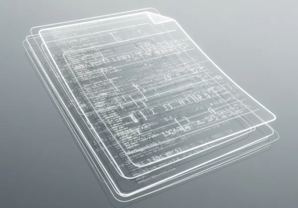 Abstract digital document with hidden data layers