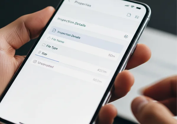Checking image properties for removed metadata